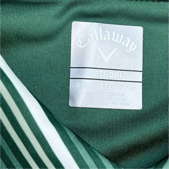 Callaway Polo Mens XXL Stripe Golf Polo Green Polyester - Picture 12 of 13
